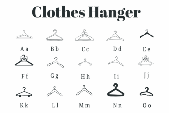 Clothes Hanger Font PNG with transparent background - Preview 1