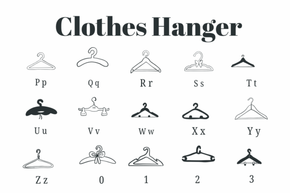 Clothes Hanger Font PNG with transparent background - Preview 2