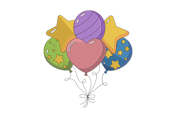 Colorful Star & Heart Balloons