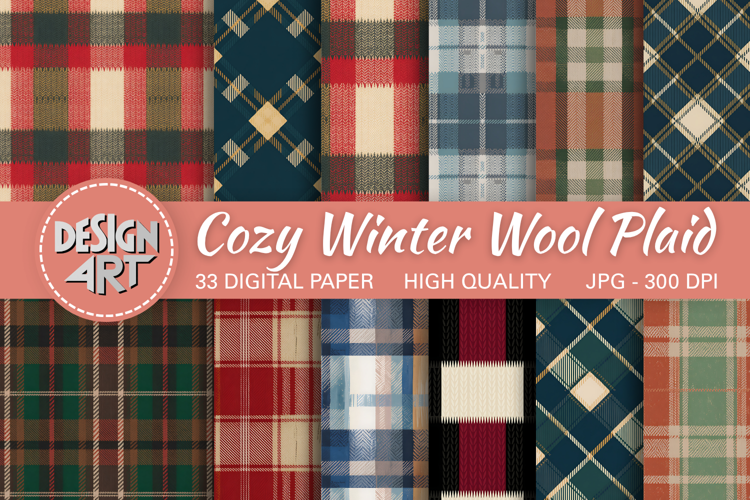 Cozy Winter Wool Plaid Pattern