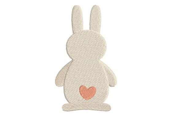 Easter Bunny Backside with Heart Tail