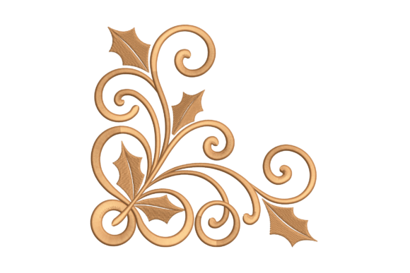 Elegant Holly Scroll Corner