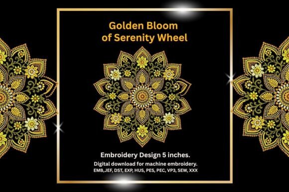 Golden Bloom of Serenity Wheel – Mandala