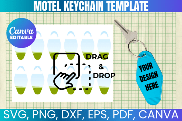 Motel Keychain Canva Template