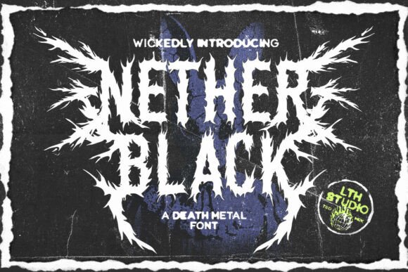 Preview specimen of Nether Black blackletter font