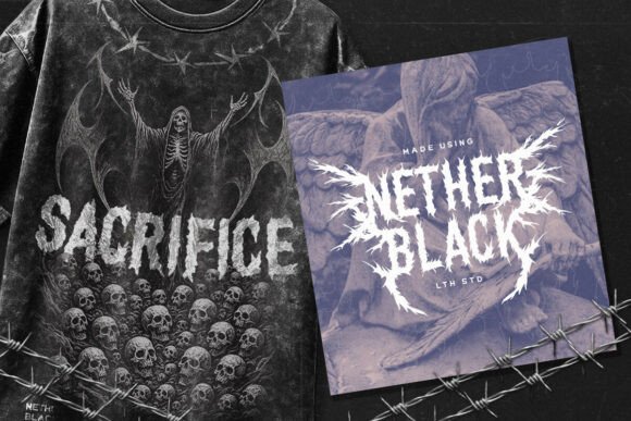 Nether Black Font PNG with transparent background - Preview 3