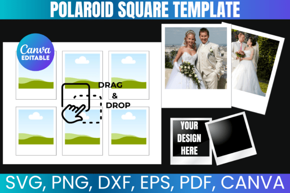 Editable Canva Polaroid template for events guestbooks magnets and gifts