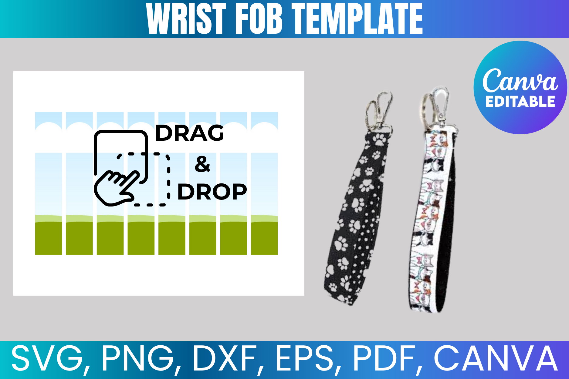 Wrist Fob Canva Template SVG