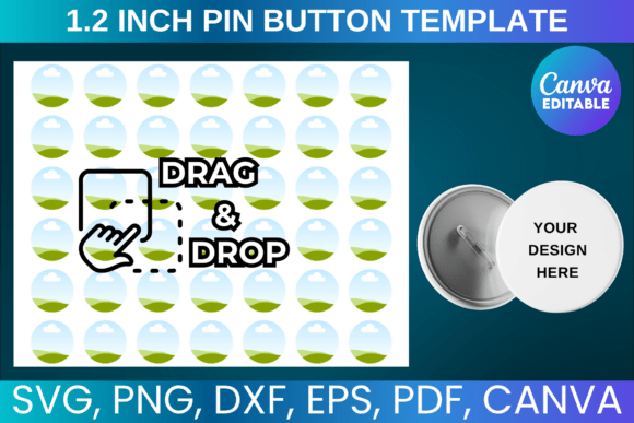 1.2 Inch Button Pin Template