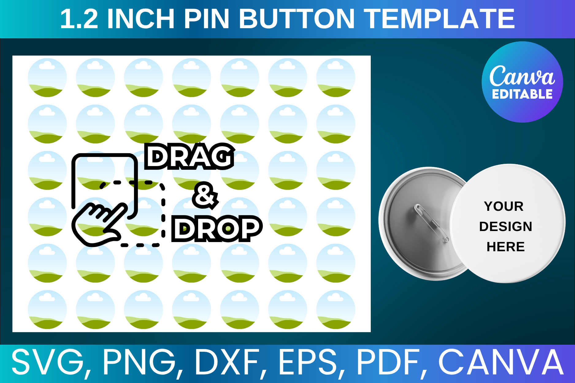 1.2 Inch Button Pin Template