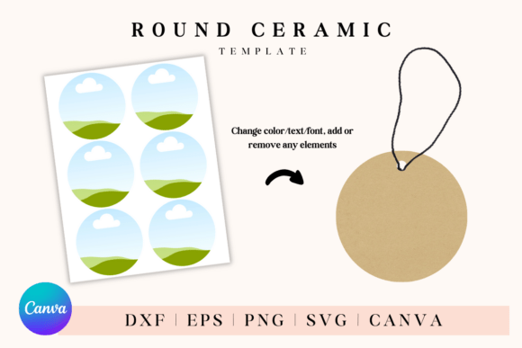 3.5 Inch Round Ceramic Ornament Template