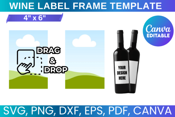 750ml Wine Label Canva Template