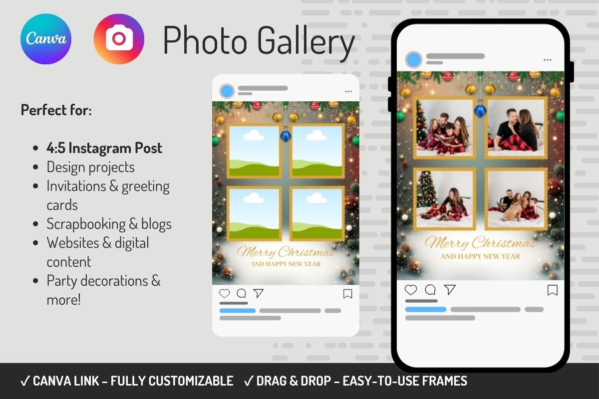 CHRISTMAS Photo Collage Canva Template