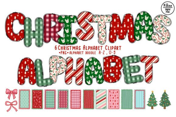 Christmas Alphabet Letters Sublimation Graphic Illustrations By KbeeDigitalPrint