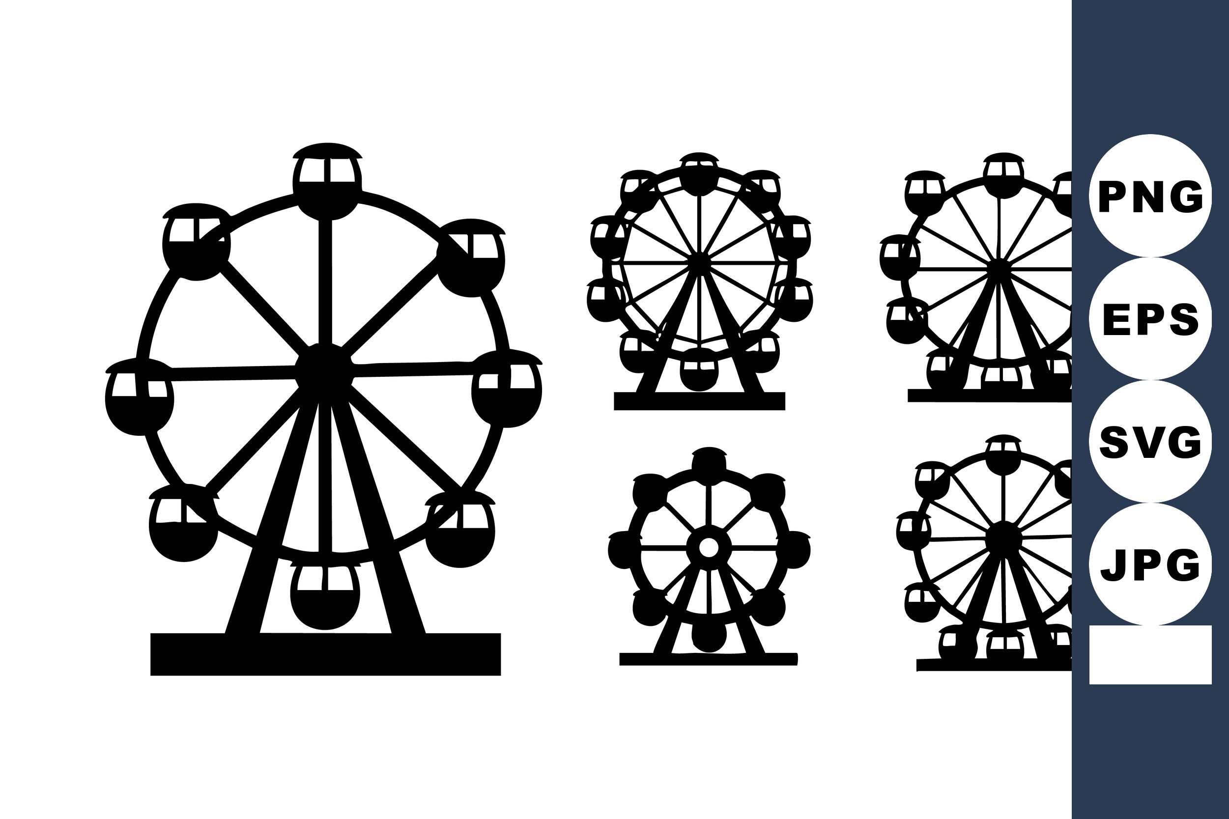 Ferris Wheel Silhouette Vector
