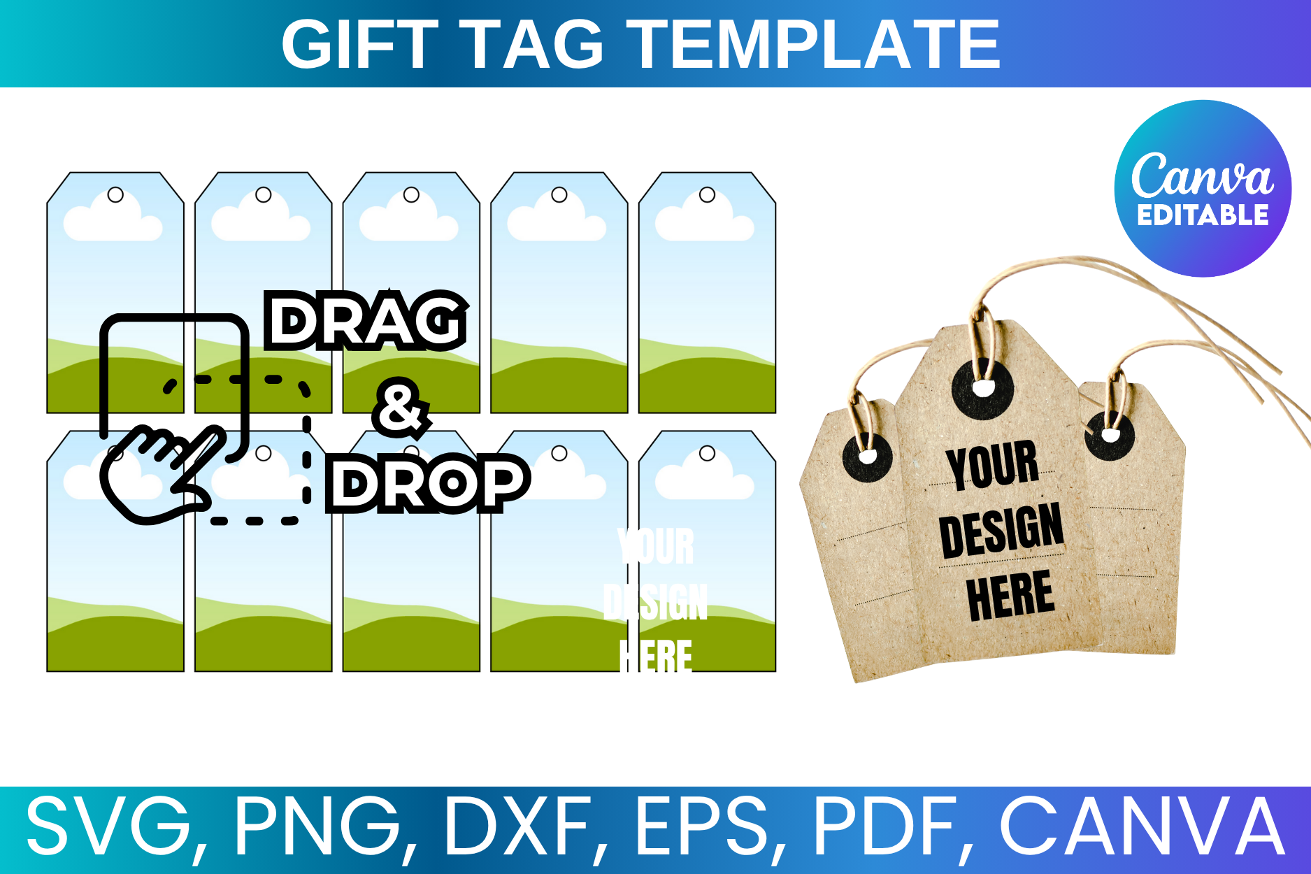 Gift Tag Template, Hang Tag Template