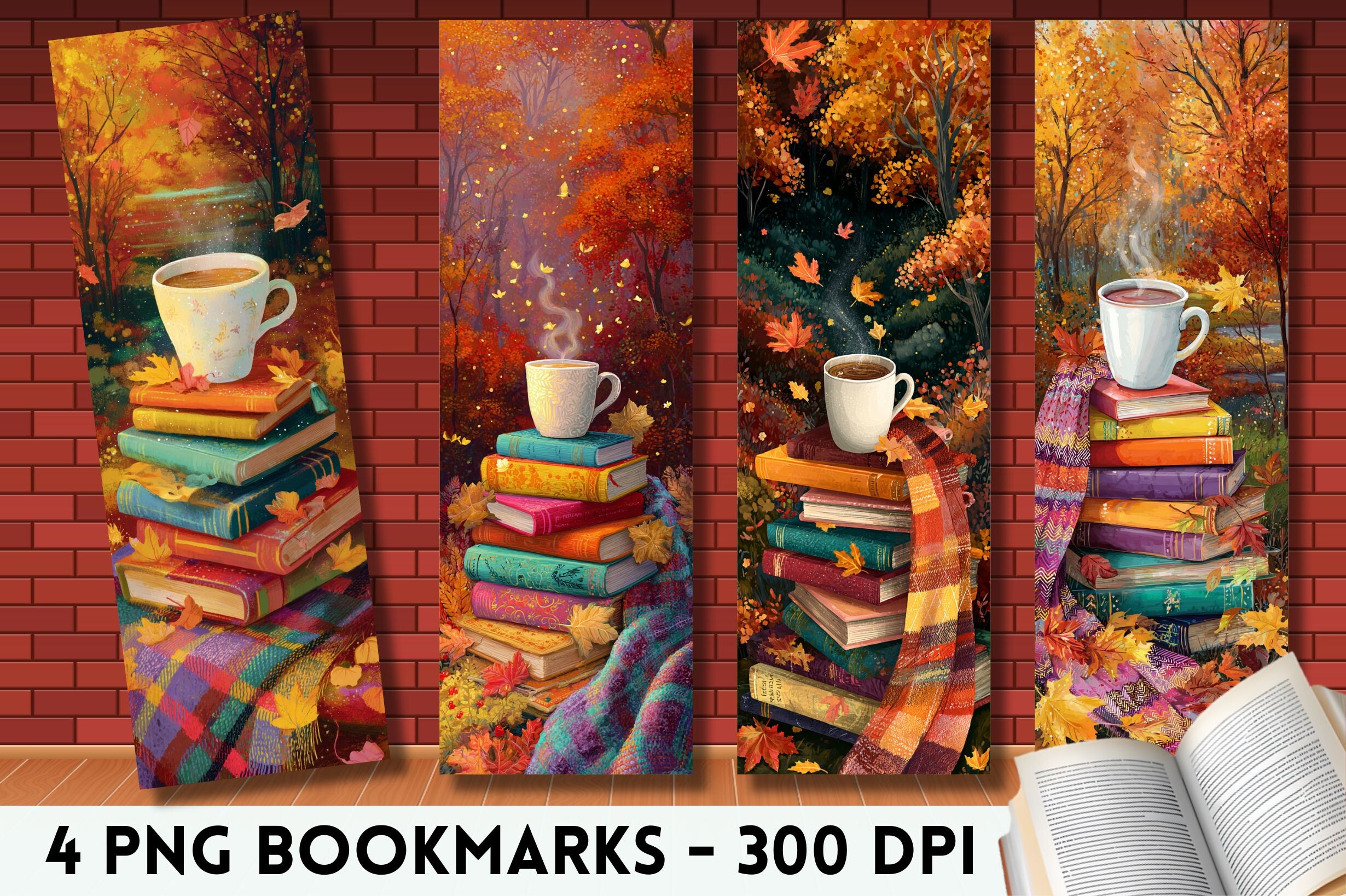 Gothic Rose Flowers Stack Books Bookmark