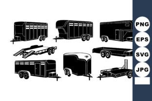 Livestock Trailer Silhouette Vector