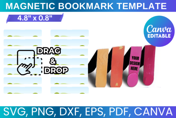 Magnetic Bookmark Template, Bookmark SVG