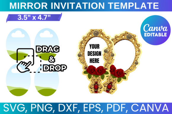 Mirror Invitation Template, Mirror SVG