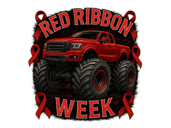 Red Ribbon Week PNG Monster Truck