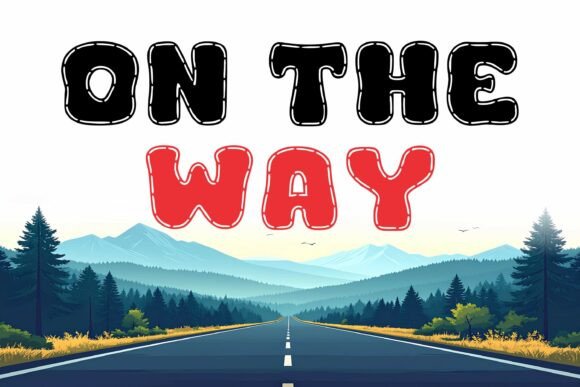 Road Holiday Font PNG with transparent background - Preview 1