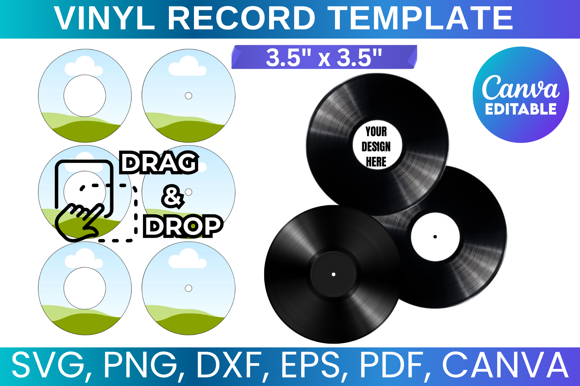 Vinyl Record Canva Template