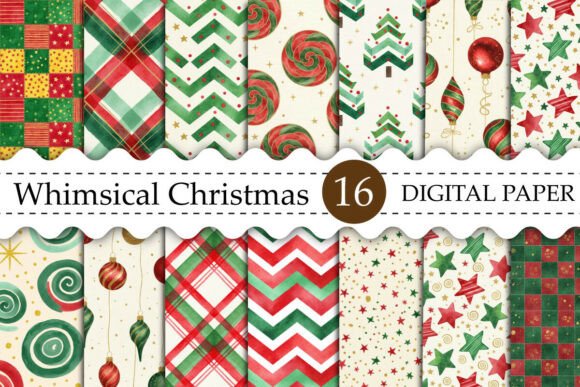 Whimsical Christmas Digital Paper