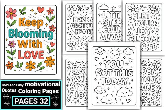 Bold and Easy Motivational Coloring Book