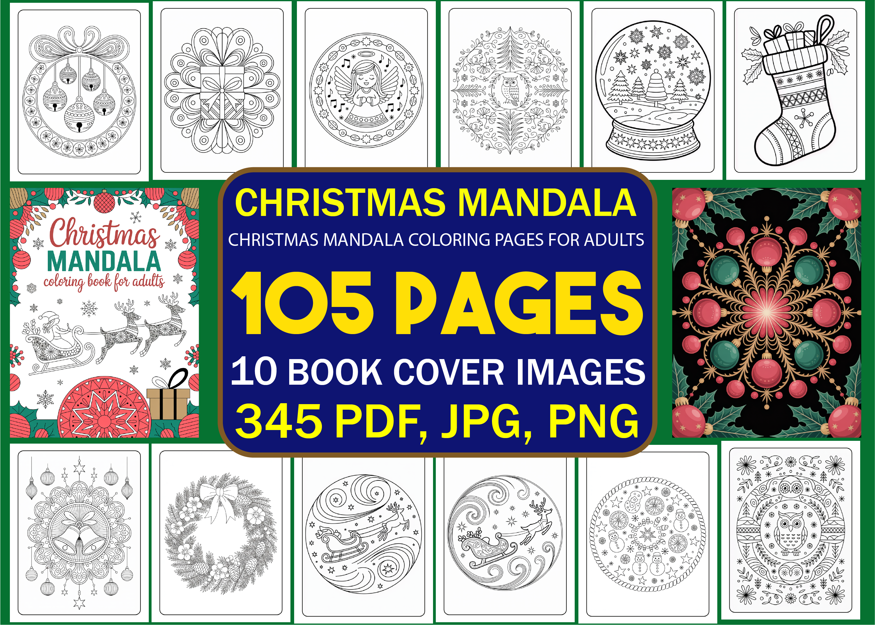 Christmas Mandala Coloring Pages Adults