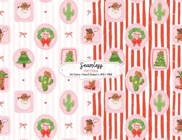 Coquette Western Xmas Pattern Bundle Graphic Patterns By Saltyarts