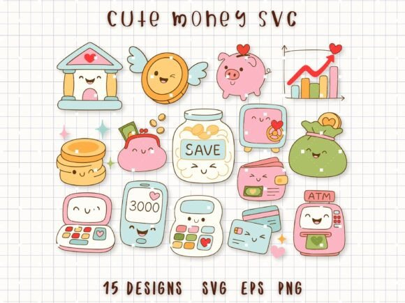 Cute Money SVG Finance Saving Clipart