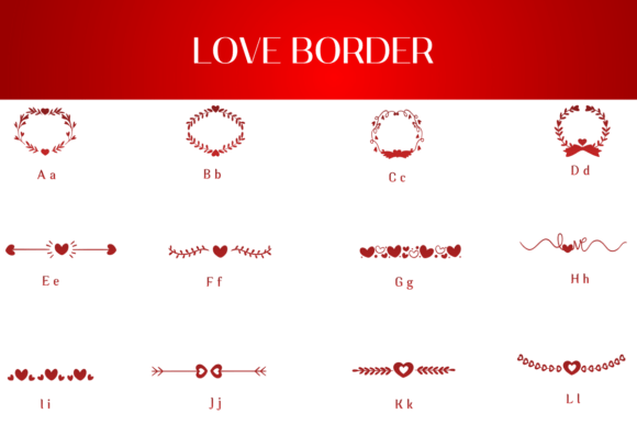 Love Border Font PNG with transparent background - Preview 1