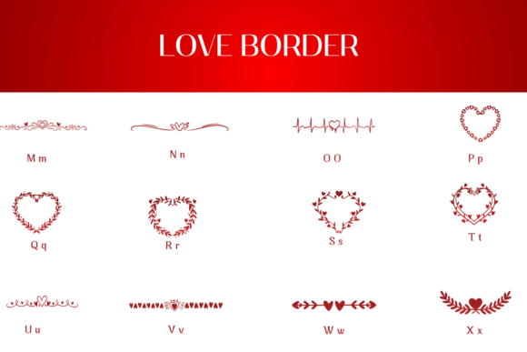 Love Border Font PNG with transparent background - Preview 2
