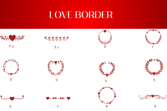 Love Border Font PNG with transparent background - Preview 3