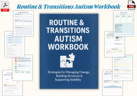 Routine & Transitions Autism Workbook Afbeelding KDP-ontwerpen Door Nora as