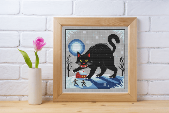 Yule Cat Cross Stitch Pattern