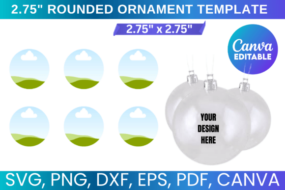 2.75Inch Round Ceramic Ornament Template