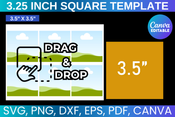 3.5 inch editable square Canva template