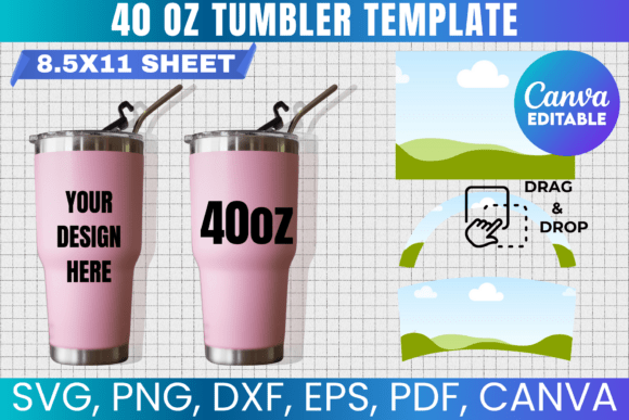40oz Tumbler Template, 40 Oz Tumbler Svg