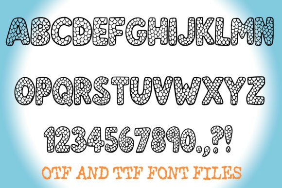 Cartoon Fish Scales Font - Preview 1