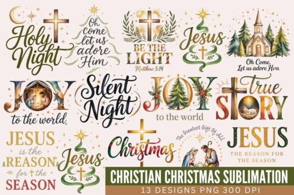 Christian Christmas PNG Bundle, Nativity