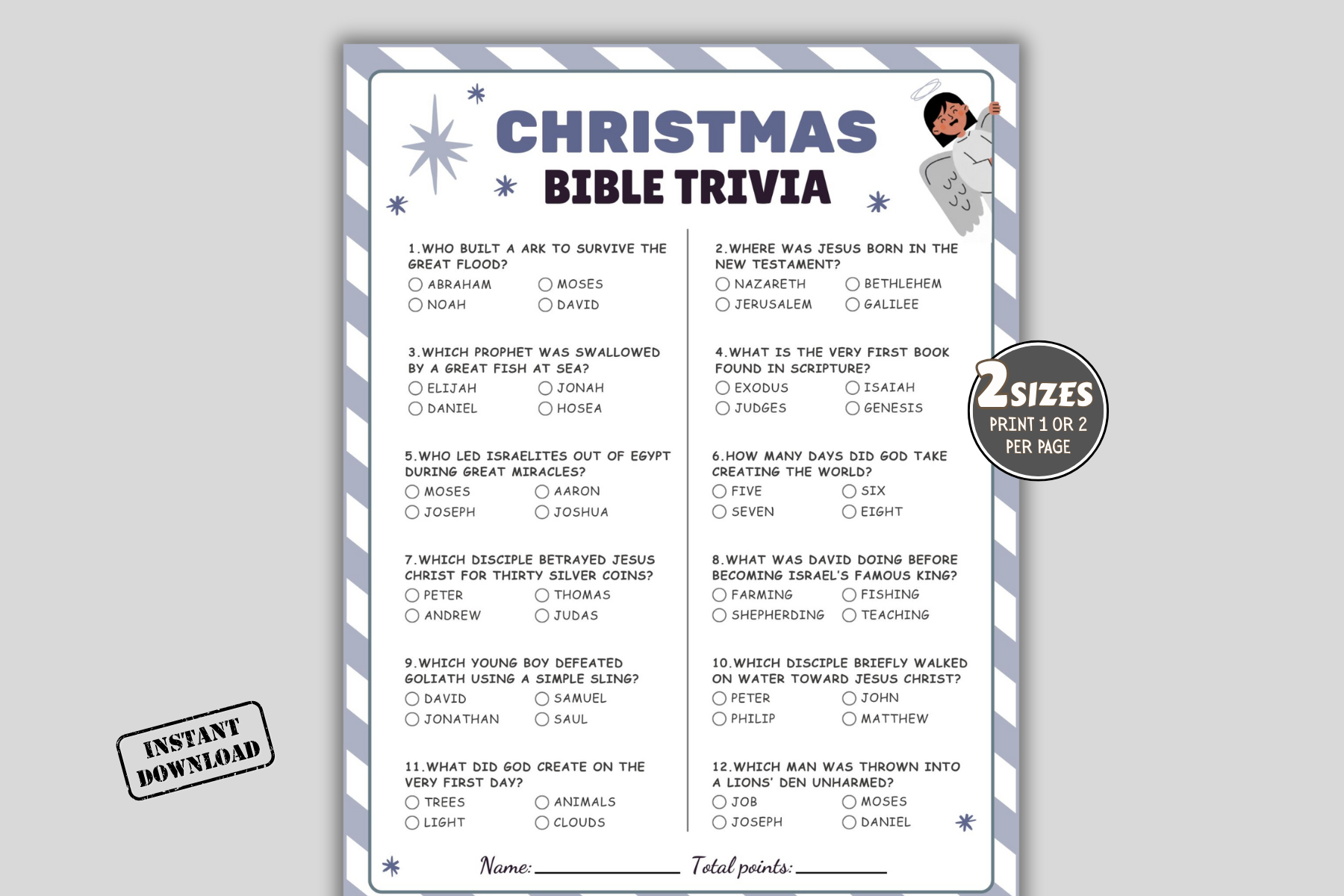 Christmas Bible Trivia Game