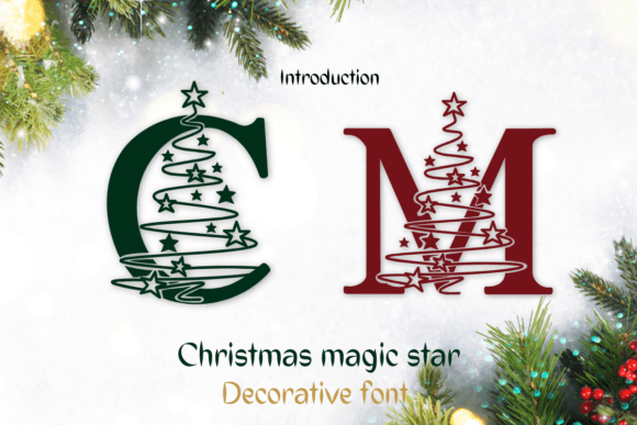 Christmas Magic Star Decorative Font By Sontaya
