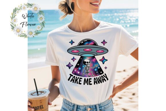 Cosmic Skeleton UFO Sublimation PNG