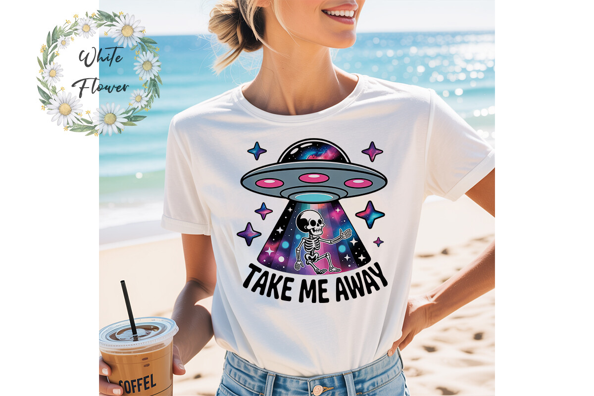 Cosmic Skeleton UFO Sublimation PNG