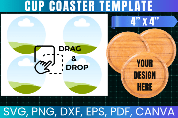 Cup Coaster Template, Cup Coaster Blank