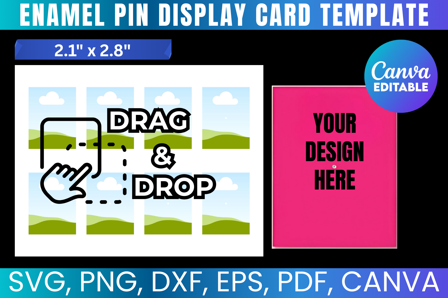 Card Pin Layout Enamel Pin Display Card Template Graphic by Gfx Shaown · Creative Fabrica