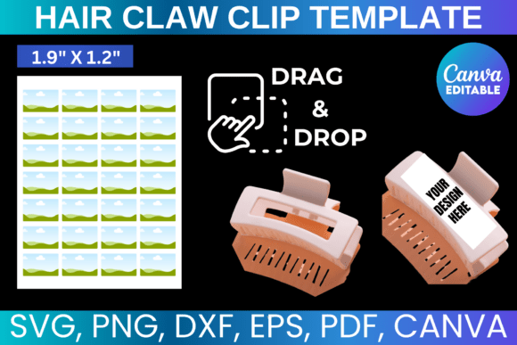 Hair Claw Clip Editable Template