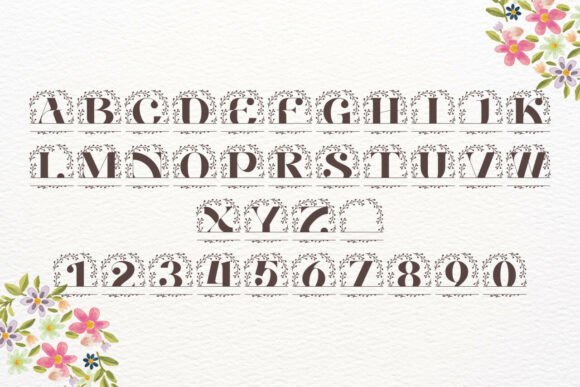Marquessa Split Monogram Font PNG with transparent background - Preview 3
